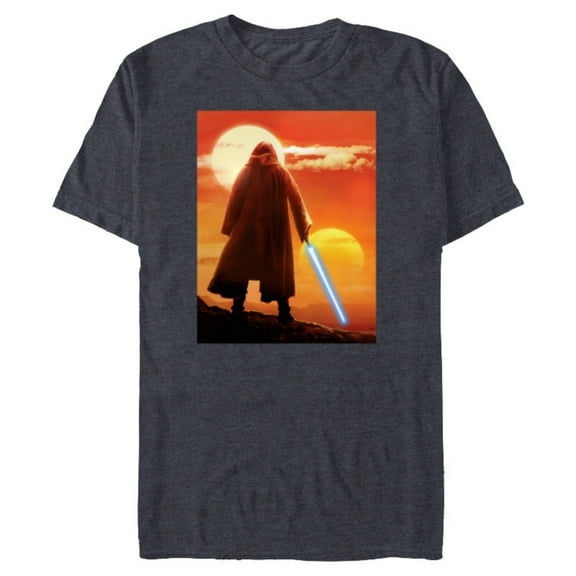 Star Wars Obi-Wan Kenobi Lightsaber Twin Suns - Short Sleeve Blended T-Shirt for Adults - Customized-Navy Heather