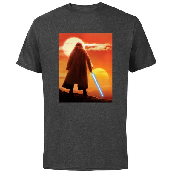 Star Wars Obi-Wan Kenobi Lightsaber Twin Suns - Short Sleeve Cotton T-Shirt for Adults - Customized-Charcoal