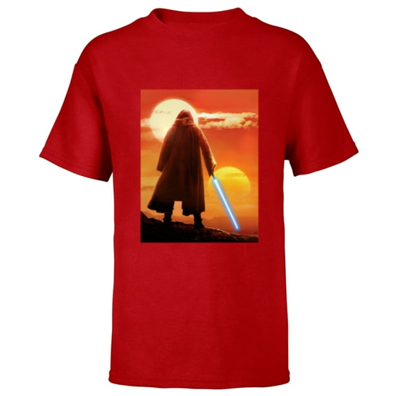 Star Wars Obi-Wan Kenobi Lightsaber Twin Suns - Short Sleeve T-Shirt for Kids - Customized-Red