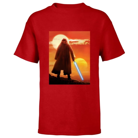 Star Wars Obi-Wan Kenobi Lightsaber Twin Suns - Short Sleeve T-Shirt for Kids - Customized-Red