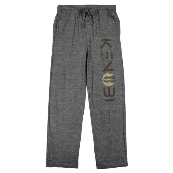 Star Wars Obi-Wan Kenobi Logo Men's Graphite Heather Sleep Pajama Pants-3XL