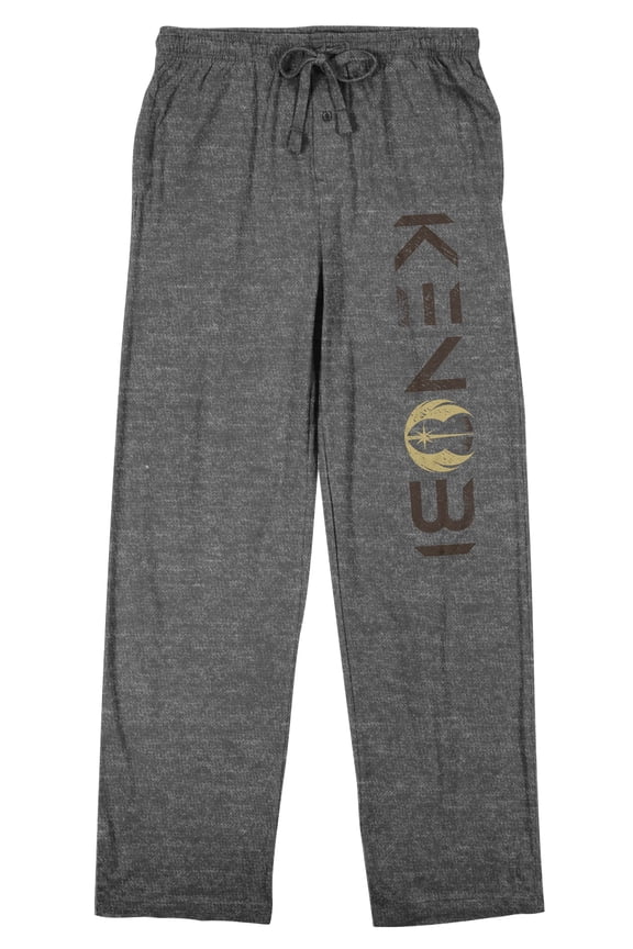Star Wars Obi-Wan Kenobi Logo Men's Graphite Heather Sleep Pajama Pants-XL