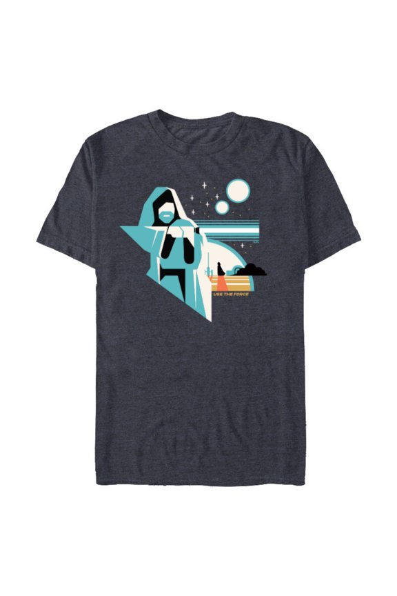 Obi-Wan Kenobi Tatooine Use the Force - Short Sleeve Blended T-Shirt for Adults - Customized-Navy Heather