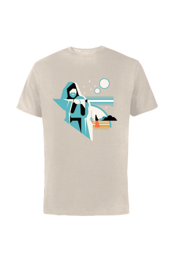 Obi-Wan Kenobi Tatooine Use the Force - Short Sleeve Cotton T-Shirt for Adults - Customized-Natural