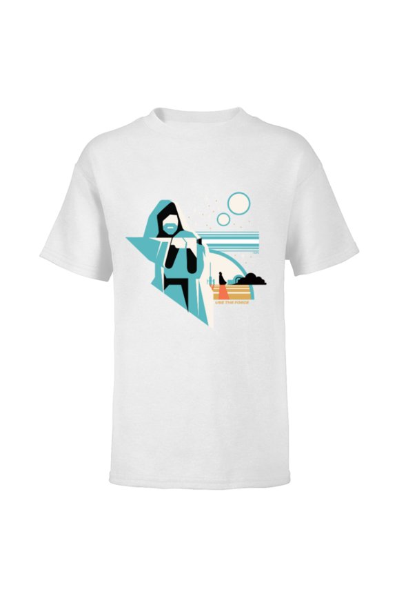 Obi-Wan Kenobi Tatooine Use the Force - Short Sleeve T-Shirt for Kids - Customized-White