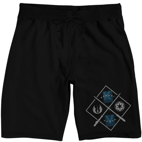Star Wars Obi-Wan Kenobi Vader Kenobi Men's Black Sleep Pajama Shorts-Medium