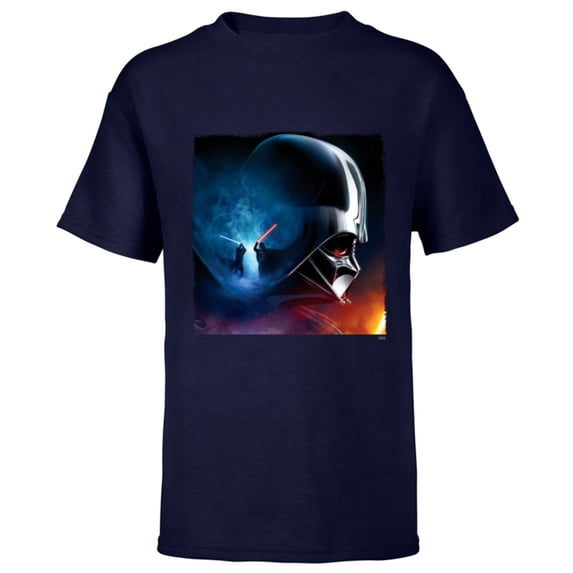 Star Wars Obi-Wan Kenobi vs Darth Vader - Short Sleeve T-Shirt for Kids - Customized-Navy