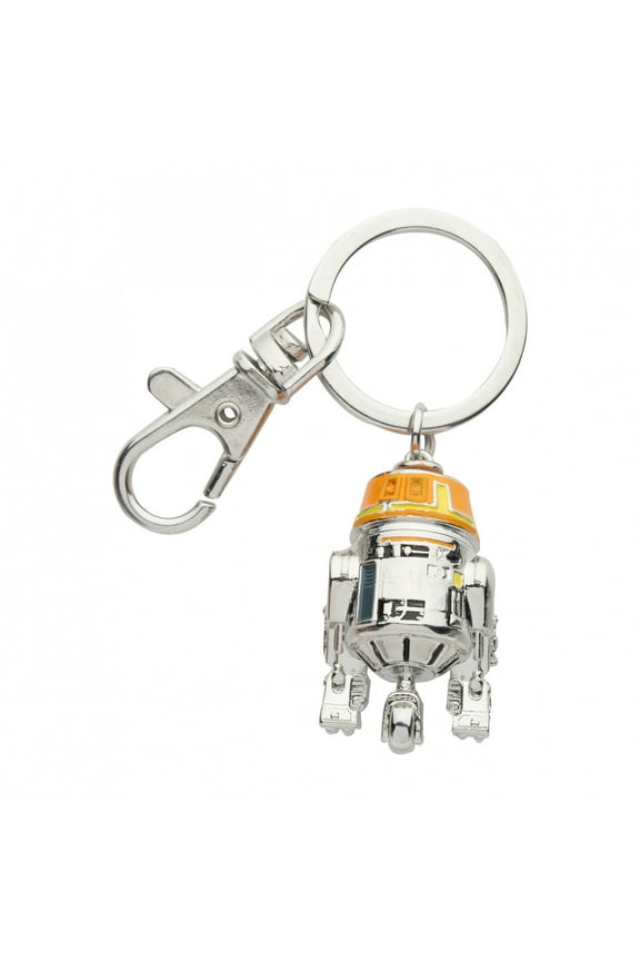 Officially Licensed: Ahsoka 3D Chopper Keychain - Stainless Steel Enamel Keyring, 3.5 cm