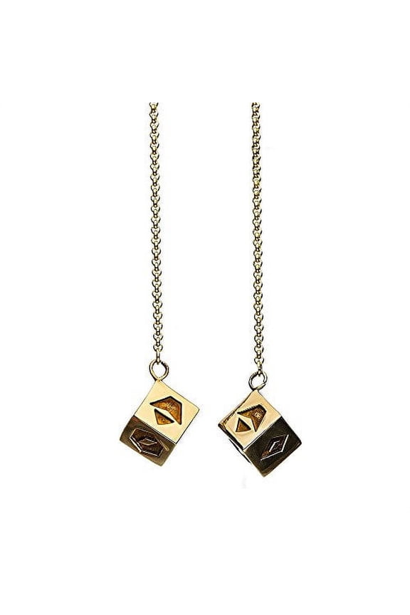 Star Wars Officially Licensed: Lucky Dice Pendant Necklace - 3D Gold-Plated Stainless Steel