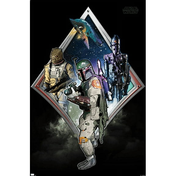 Star Wars: Original Trilogy - Bounty Hunters Badge Wall Poster, 22.375" x 34"