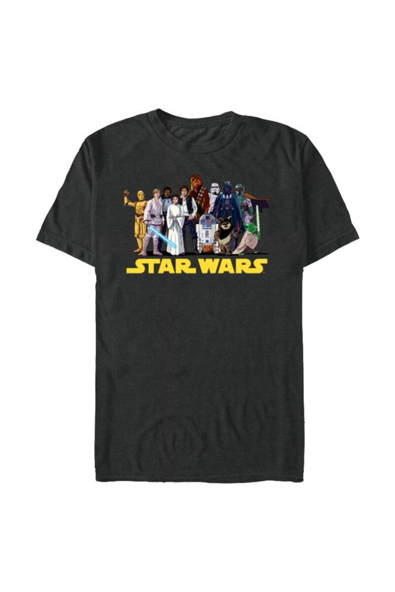 Original Trilogy Character Group Matching - Short Sleeve Blended T-Shirt for Adults - Customized-Dark Heather
