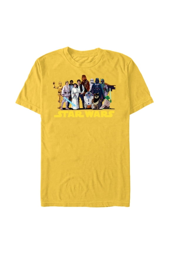 Original Trilogy Character Group Matching - Short Sleeve Blended T-Shirt for Adults - Customized-Yellow