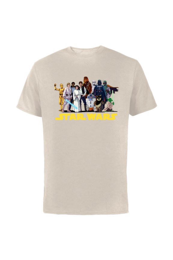 Original Trilogy Character Group Matching - Short Sleeve Cotton T-Shirt for Adults - Customized-Natural