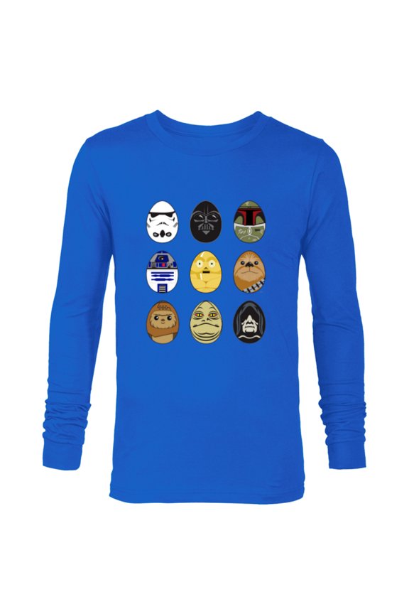 Original Trilogy Classic Characters Easter Eggs - Long Sleeve T-Shirt for Men - Customized-Navy