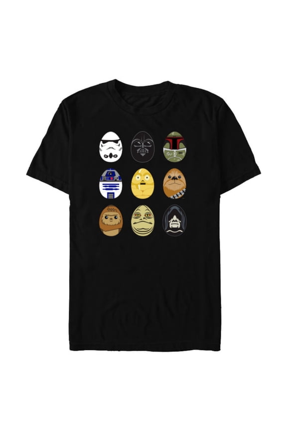 Original Trilogy Classic Characters Easter Eggs - Short Sleeve Blended T-Shirt for Adults - Customized-Black