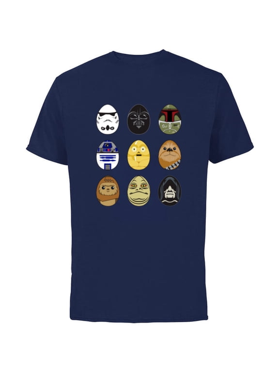 Original Trilogy Classic Characters Easter Eggs - Short Sleeve Cotton T-Shirt for Adults - Customized-Navy
