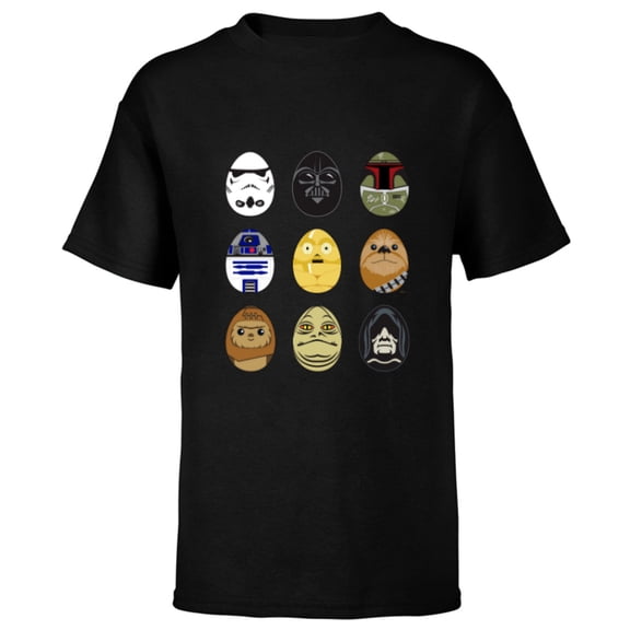 Star Wars Original Trilogy Classic Characters Easter Eggs - Short Sleeve T-Shirt for Kids - Customized-Black
