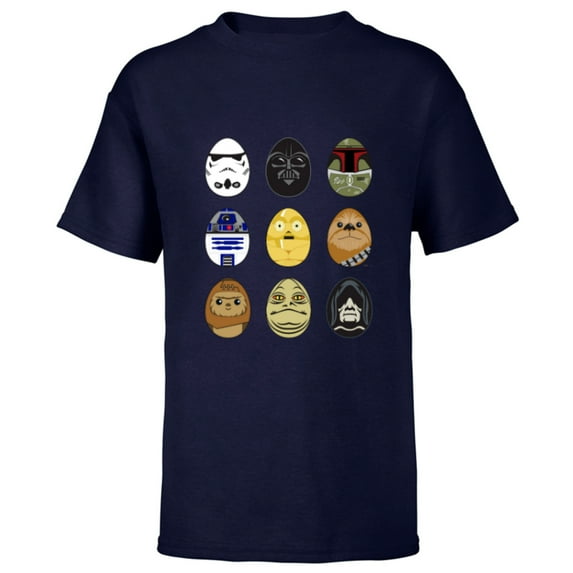 Star Wars Original Trilogy Classic Characters Easter Eggs - Short Sleeve T-Shirt for Kids - Customized-Navy