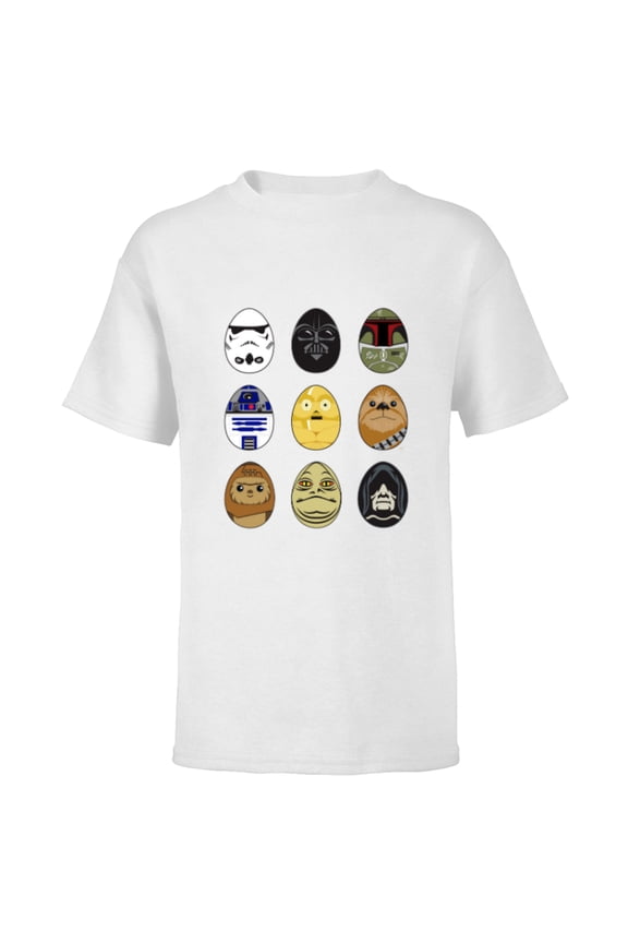 Original Trilogy Classic Characters Easter Eggs - Short Sleeve T-Shirt for Kids - Customized-White