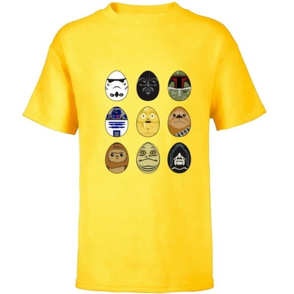Star Wars Original Trilogy Classic Characters Easter Eggs - Short Sleeve T-Shirt for Kids - Customized-Yellow