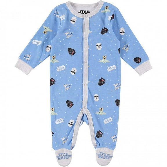 Star Wars Original Trilogy Cute Characters Sleep and Play Footed Pajamas-0-3 Months