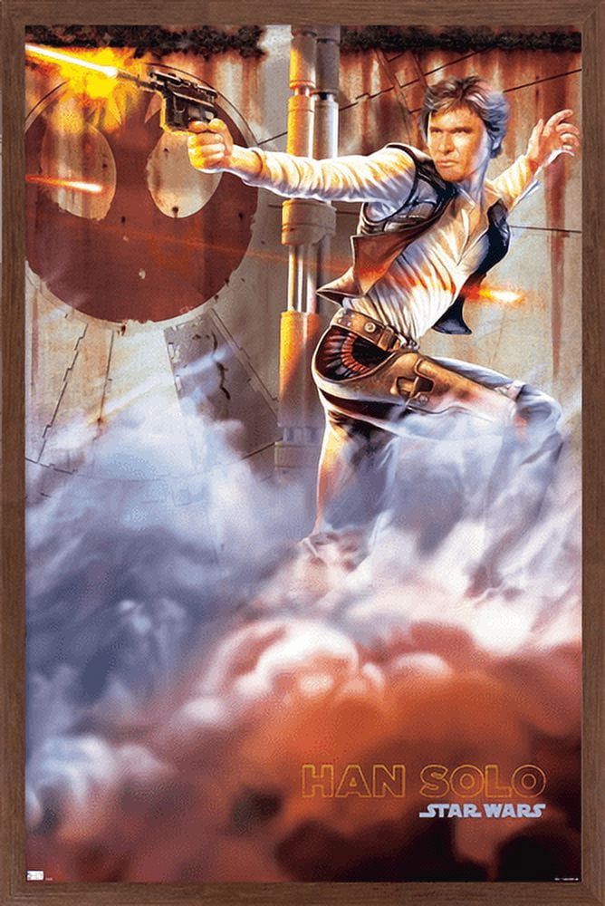 Star Wars: Original Trilogy - Han Solo Wall Poster, 14.725" x 22.375", Framed