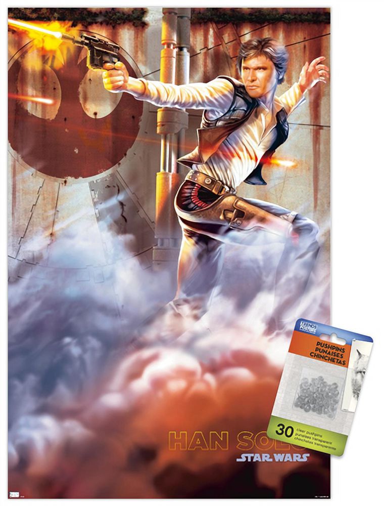 Star Wars: Original Trilogy - Han Solo Wall Poster with Pushpins, 14.725" x 22.375"