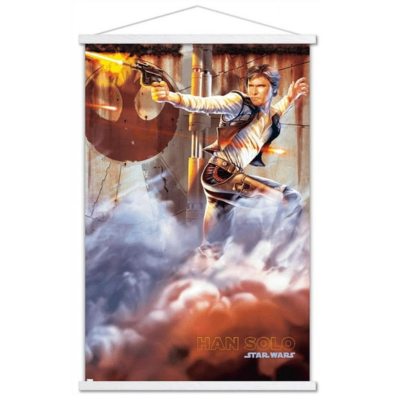 Star Wars: Original Trilogy - Han Solo Wall Poster with Wooden Magnetic Frame, 22.375" x 34"