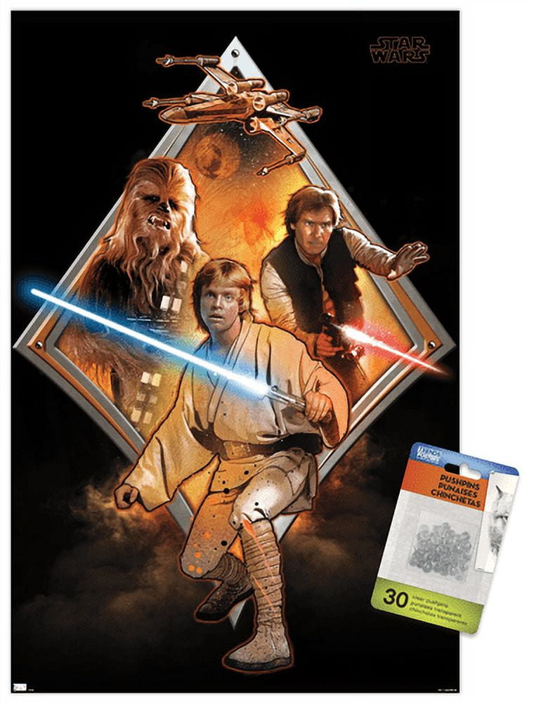 Star Wars: Original Trilogy - Heroes Badge Wall Poster, 14.725\