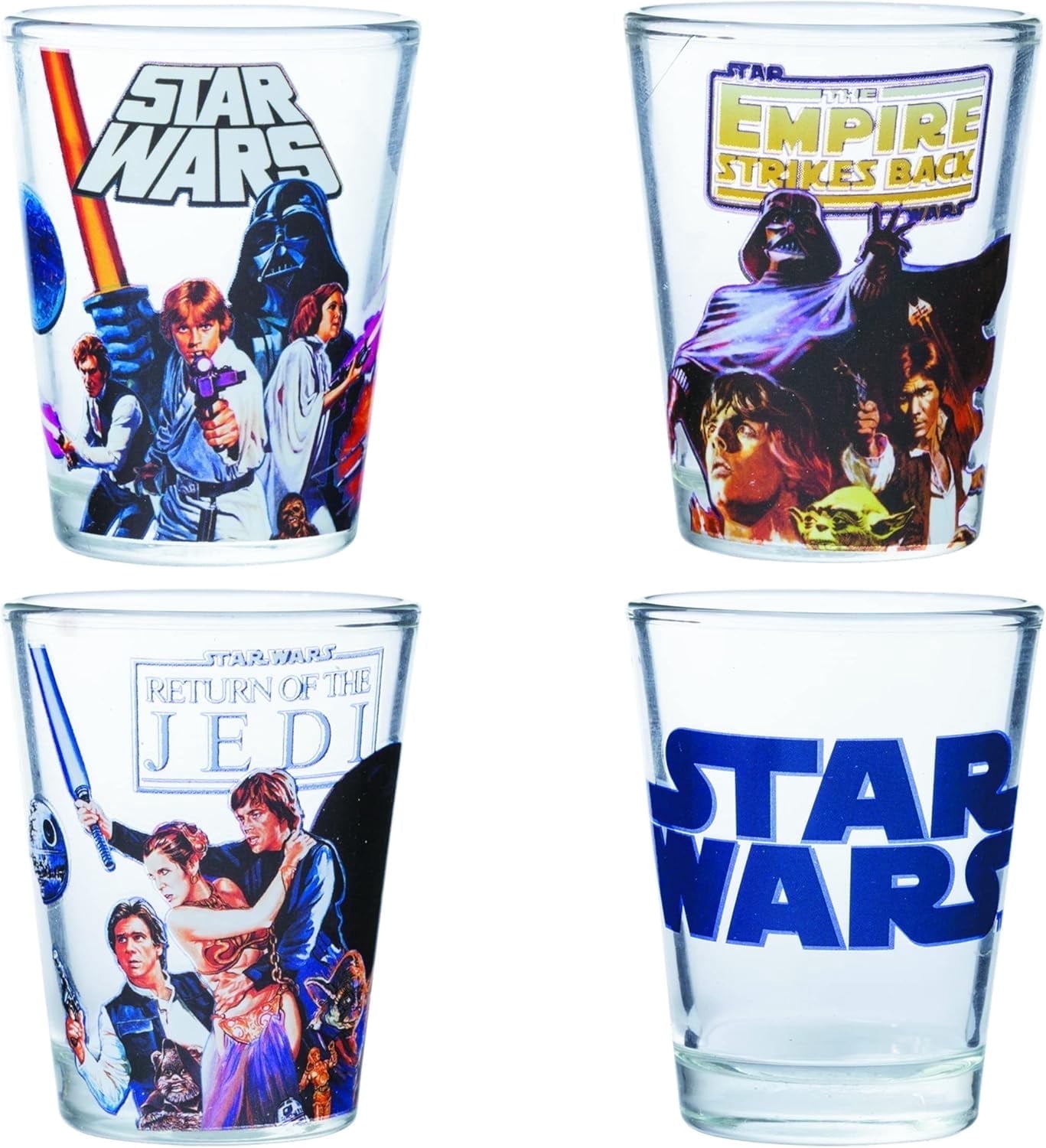 Star Wars Original Trilogy Mini Glasses 4 Pack - Yoda, Luke, Vader