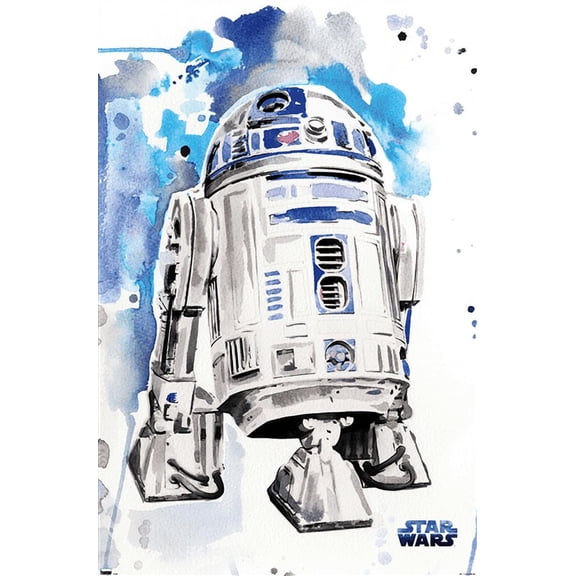 Star Wars: Original Trilogy - R2D2 Watercolor Wall Poster, 14.725" x 22.375"