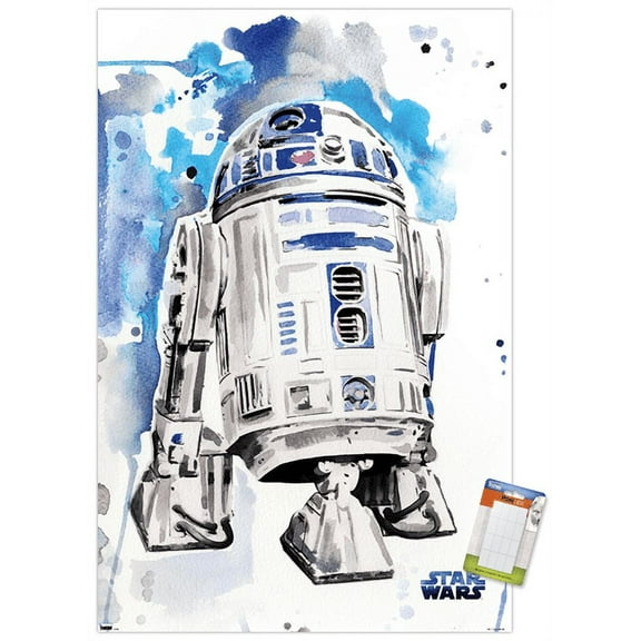 Star Wars: Original Trilogy - R2D2 Watercolor Wall Poster, 22.375" x 34"