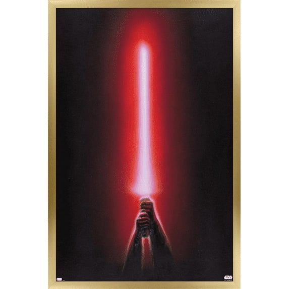 Star Wars: Original Trilogy - Red Lightsaber Wall Poster, 14.725" x 22.375", Framed