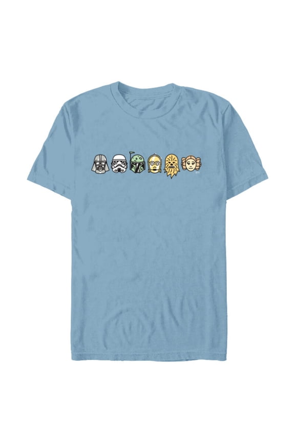 Original Trilogy Toon Character Icons - Short Sleeve Blended T-Shirt for Adults - Customized-Ocean Blue