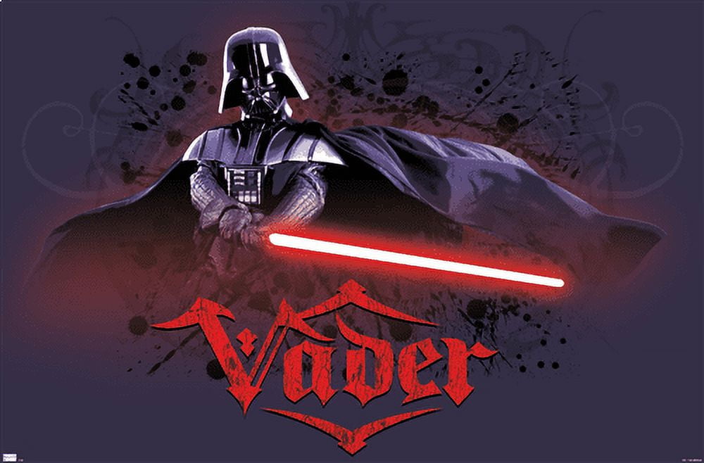 Star Wars Vader Calligraphy Poster, 22.375" x 34", Glossy