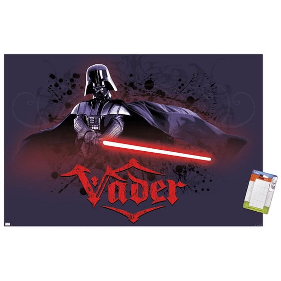 Star Wars: Original Trilogy - Vader Calligraphy Wall Poster, 22.375" x 34"