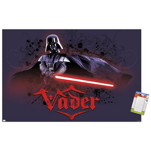 Star Wars: Original Trilogy - Vader Calligraphy Wall Poster, 22.375" x 34"