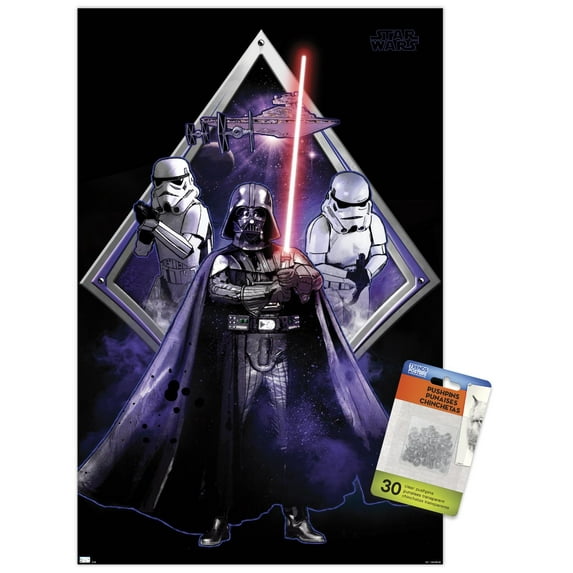 Star Wars: Original Trilogy - Villains Badge Wall Poster with Pushpins, 14.725" x 22.375"