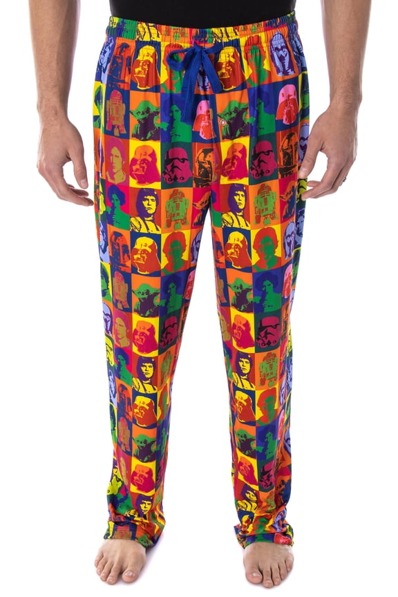 Star Wars Pajamas Men's Warhol Pop Art Characters Square Design Loungewear Sleep Pajama Pants