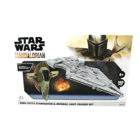 Star Wars Mandalorian Paper Model Kit Boba Fett's Starfighter & Imperial Light Cruiser, 20045