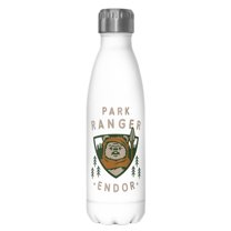 Star Wars Park Ranger Endor Ewok Badge  Stainless Steel Water Bottle White 17 oz.