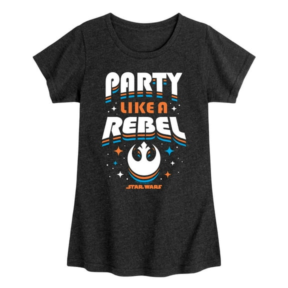 Star Wars - Party Like A Rebel - Toddler And Youth Girls Fitted Short Sleeve Tee