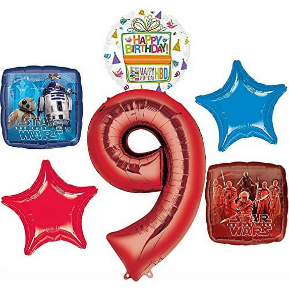 Star Wars Party Supplies The Last Jedi 9th Birthday Balloon Bouquet Decorations