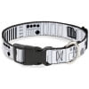Star Wars Pet Collar, Dog Collar Plastic Buckle, Star Wars Stormtroopers Utility Belt Bounding White Grays, 7 to 8.5 Inches 0.5 Inch Wide