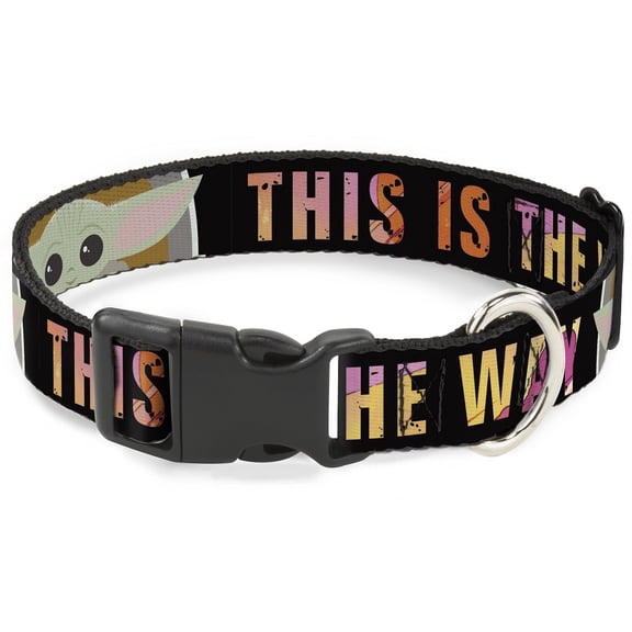 Star Wars Pet Collar, Dog Collar Plastic Buckle, Star Wars The Child Chibi Pod Pose This Is The Way, 15 to 24 Inches 1.0 Inch Wide