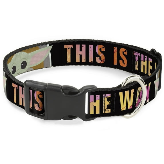 Star Wars Pet Collar, Dog Collar Plastic Buckle, Star Wars The Child Chibi Pod Pose This Is The Way, 8.5 to 12 Inches 0.5 Inch Wide