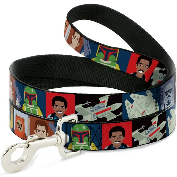 Star Wars Pet Leash, Dog Leash, Star Wars Classic Character Pose Blocks Multi Color, 4 Feet Long 1.0 Inch Wide