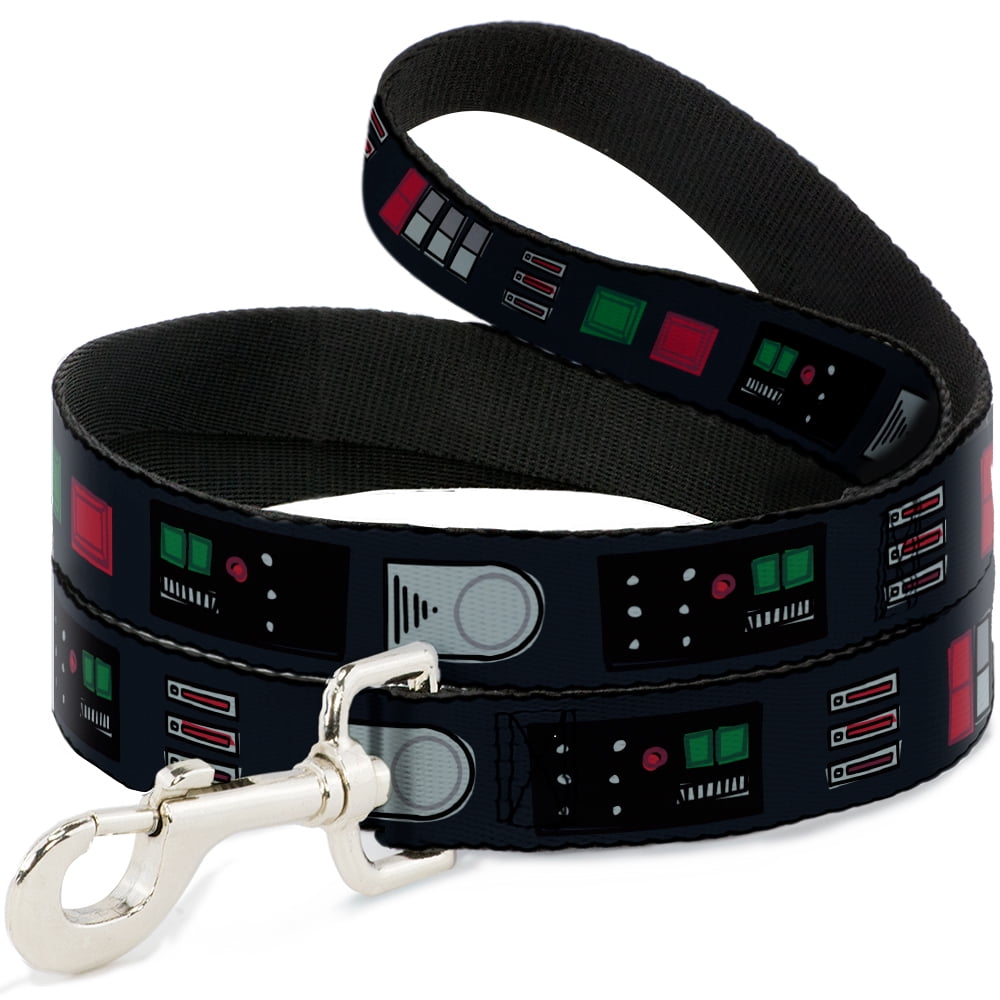 Star Wars Pet Leash, Dog Leash, Star Wars Darth Vader Utility Belt Bounding Black Grays Reds, 4 Feet Long 1.0 Inch Wide