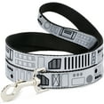 thumbnail image 1 of Star Wars Pet Leash, Dog Leash, Star Wars Stormtroopers Utility Belt Bounding White Grays, 4 Feet Long 0.5 Inch Wide, 1 of 4