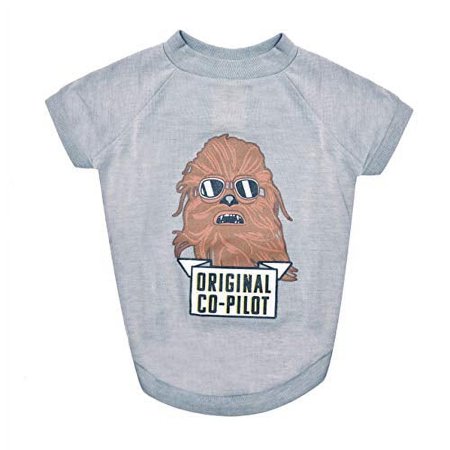 Star Wars for Pets Chewbacca "Original Co-Pilot" Dog Tee | Star Wars Dog Shirt for Large Dogs | Size X-Large | Soft, Cute, and Comfortable Dog Clothing and Apparel, Available in Multiple Sizes
